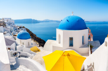 Wandcirkels Santorini Smalle straatjes van Oia Santorini  © biletskiyevgeniy