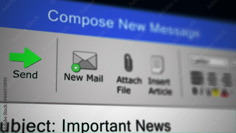 4K concept clip, recreation of an e-mail sendding.