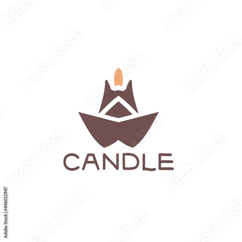 Wallpaper Mural Abstract ornamental candle logo. Candle symbol in the flower. Design template for spa salon, yoga classes, healthcare center Torontodigital.ca