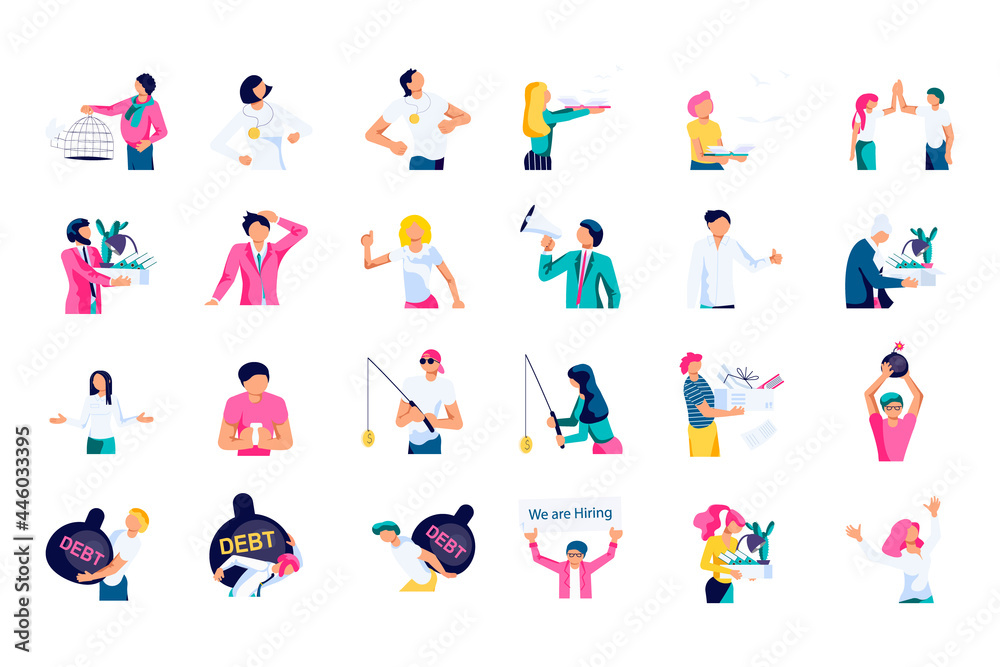 Set of people for business or financial infographics. Set of people for business or financial infographics.