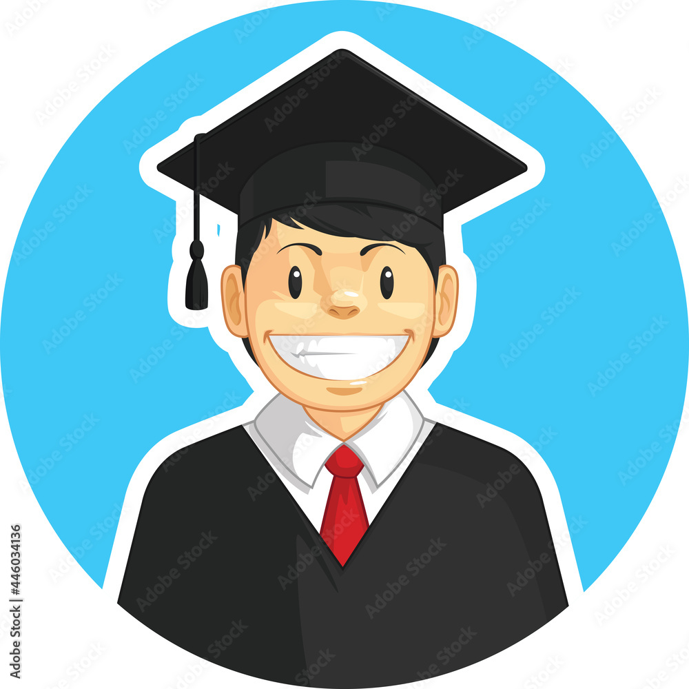 Graduation Mortarboard Trencher Cap Boy School Student College Cartoon Graduation Mortarboard Trencher Cap Boy School Student College Cartoon