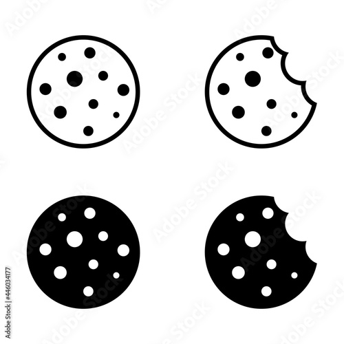 Chocolate cookie vector icon