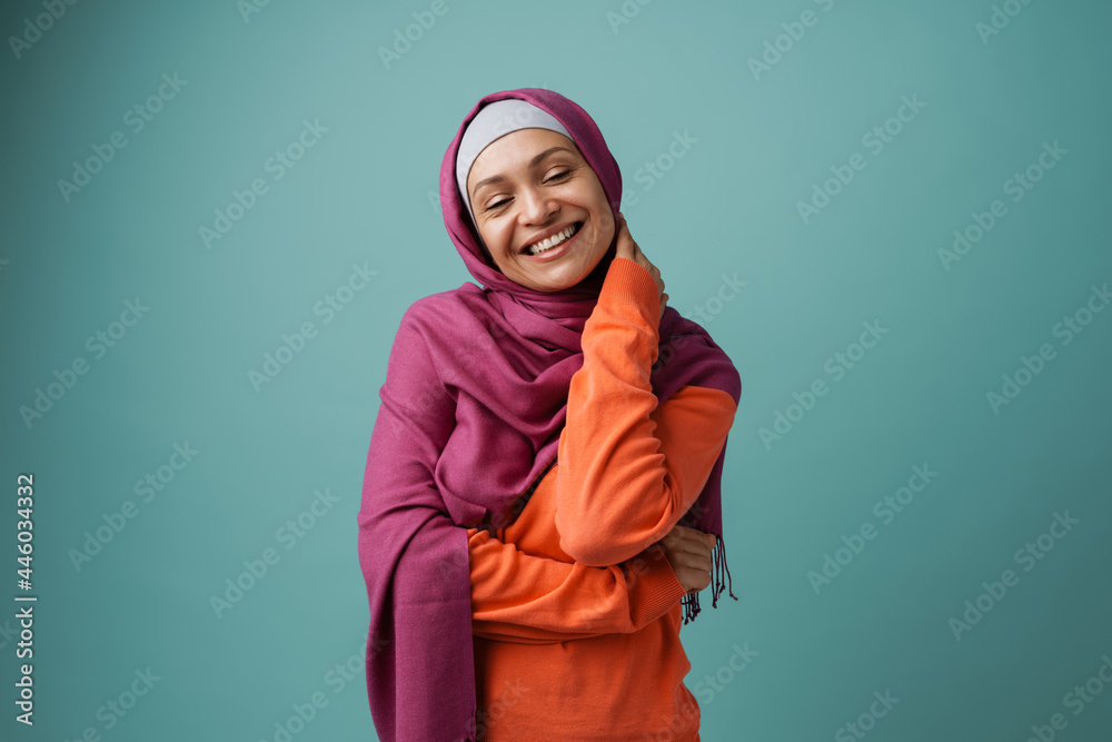 Portrait of a mature islamic woman wearing hijab Portrait of a mature islamic woman wearing hijab