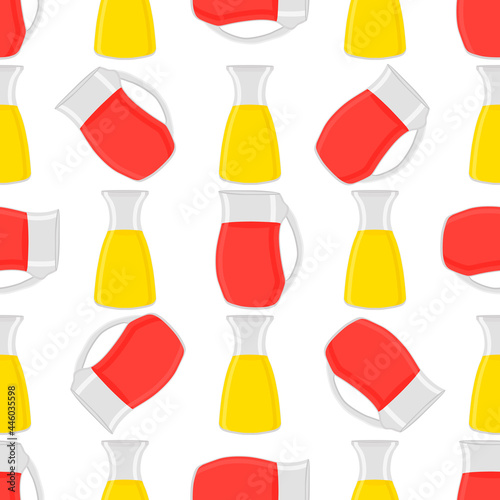 Illustration on theme big colored lemonade in glass jug