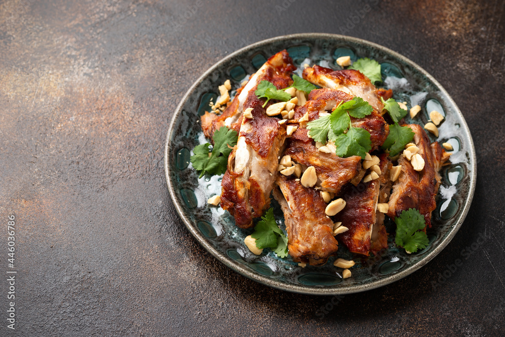 Chinese Pork ribs with peanuts and coriander Chinese Pork ribs with peanuts and coriander