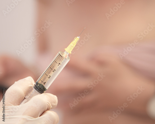 Canvas Print Vaccination concept  background with copy space