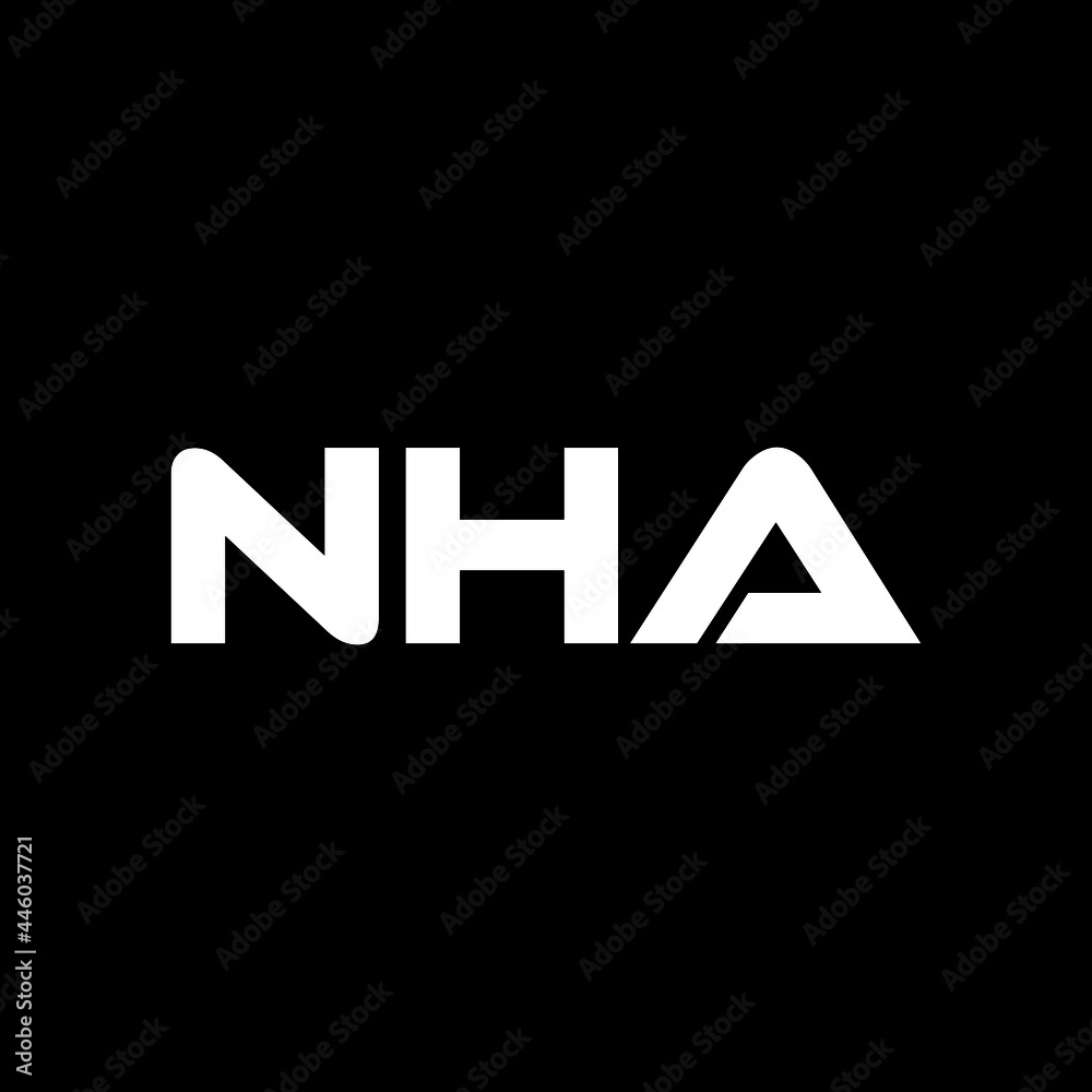NHA letter logo design with black background in illustrator, vector logo modern alphabet font overlap style. calligraphy designs for logo, Poster, Invitation, etc. NHA letter logo design with black background in illustrator, vector logo modern alphabet font overlap style. calligraphy designs for logo, Poster, Invitation, etc.