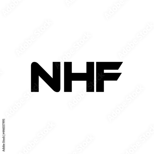 NHF letter logo design with white background in illustrator, vector logo modern alphabet font overlap style. calligraphy designs for logo, Poster, Invitation, etc.