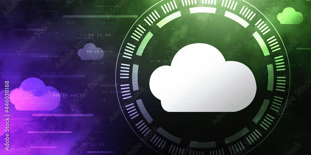 Obraz premium 2d rendering technology Cloud computing 