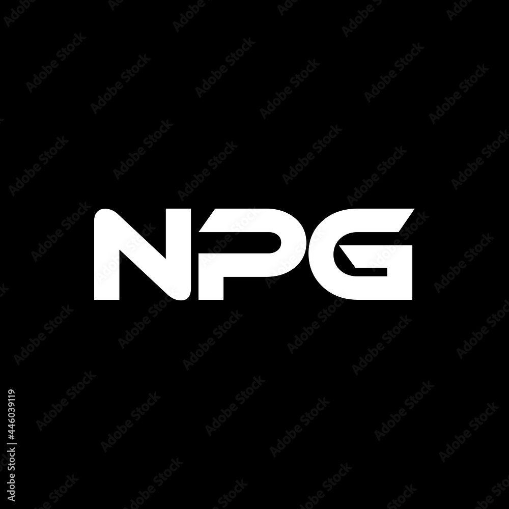 NPG letter logo design with black background in illustrator, vector ...