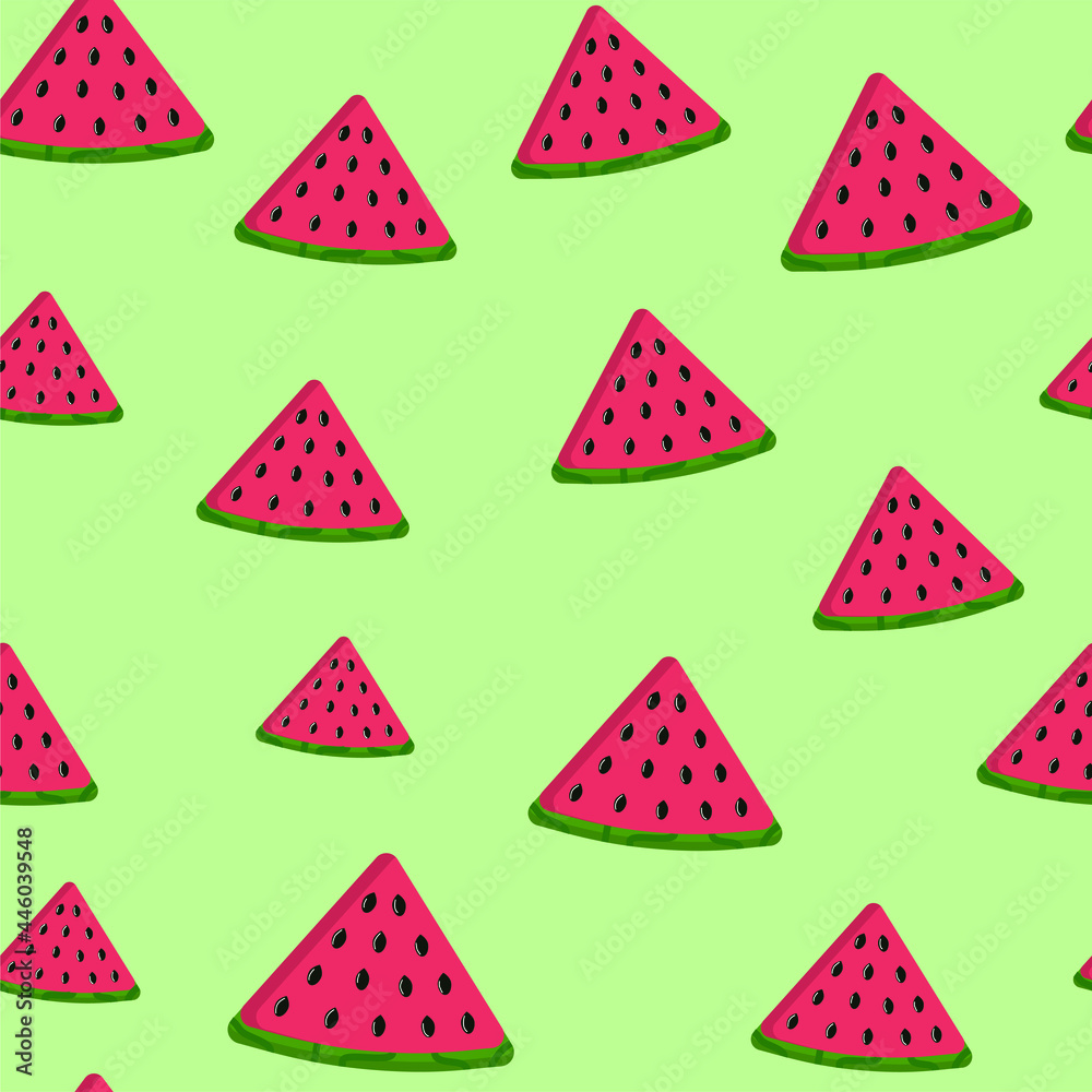 A pattern of watermelon slices on a light green background, for lowered business backgrounds, decoupage, wrapping paper A pattern of watermelon slices on a light green background, for lowered business backgrounds, decoupage, wrapping paper