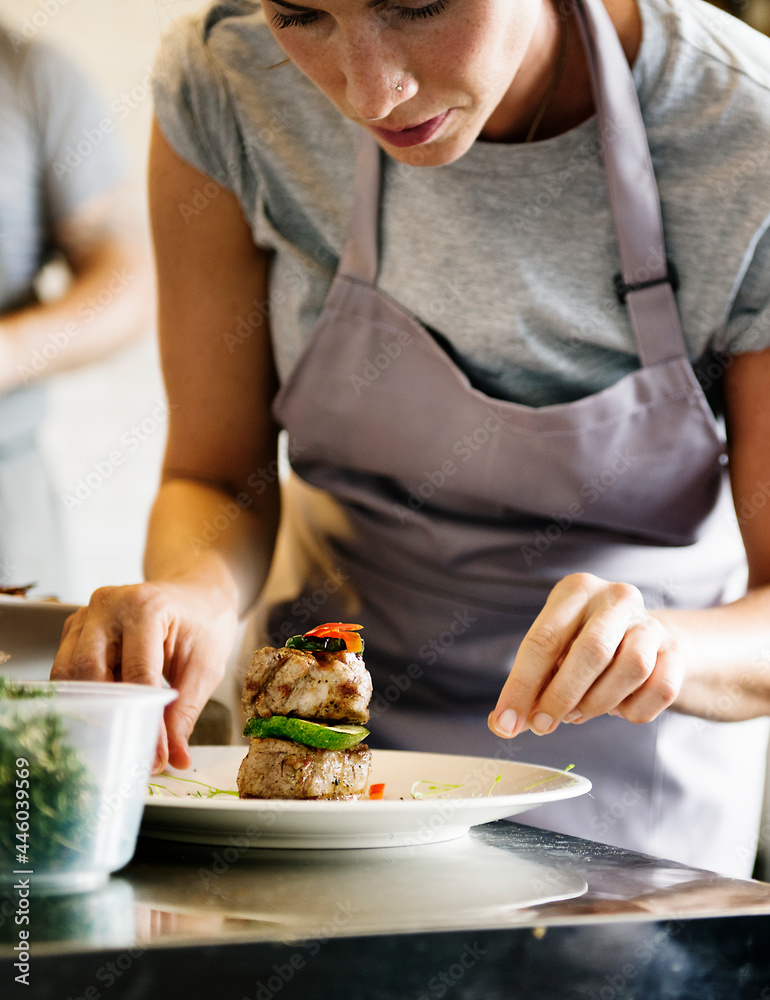 Chef working and cooking in the kitchen