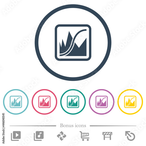 Adjust image curves flat color icons in round outlines