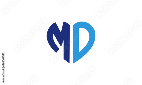 Monogram M and D letter mark logo design Luxury, simple, minimal, and elegant MD logo design. 