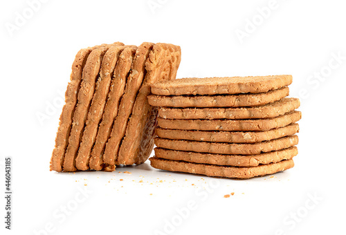 square biscuits sweet bakery dry cookies. sweet biscuits food shortbread isolated on white background