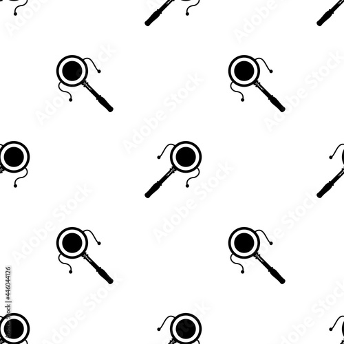 Toy Rattle Drum Icon Seamless Pattern, Pellet Drum, Small Rotating Hand Drum Toy