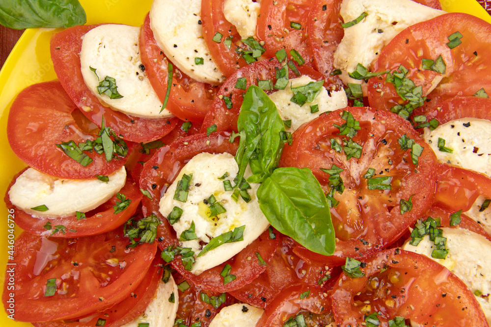 assiette de tomates et de mozzarella assiette de tomates et de mozzarella