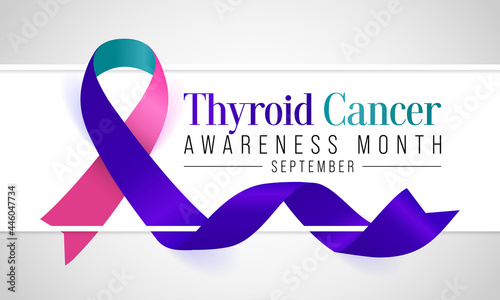 Thyroid Cancer awareness month is observed every year in September, it occurs when cells in thyroid undergo genetic changes. The mutations allow the cells to grow and multiply rapidly. Vector art