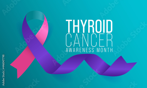 Thyroid Cancer awareness month is observed every year in September, it occurs when cells in thyroid undergo genetic changes. The mutations allow the cells to grow and multiply rapidly. Vector art