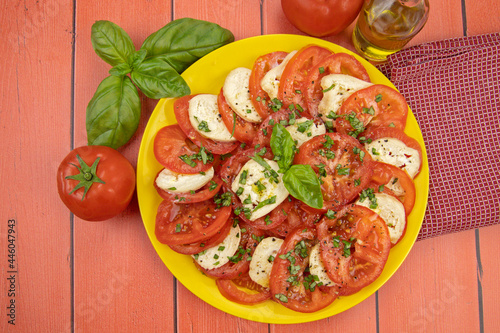 assiette de tomates et de mozzarella