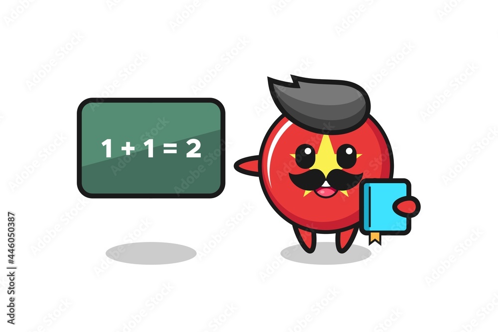 Illustration of vietnam flag badge character as a teacher Illustration of vietnam flag badge character as a teacher