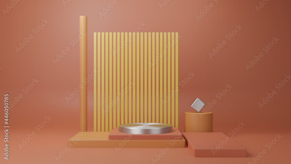 Product display and Pedestal for display concept.Blank product stand with geometrical form on pastel color background for new product,banner,sale,cosmetic,presentation.with copy space.3D render Product display and Pedestal for display concept.Blank product stand with geometrical form on pastel color background for new product,banner,sale,cosmetic,presentation.with copy space.3D render