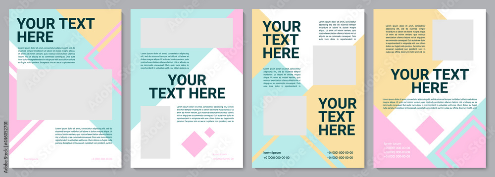 Kindergarten service brochure template. Flyer, booklet, leaflet print, cover design with copy space. Your text here. Vector layouts for magazines, annual reports, advertising posters