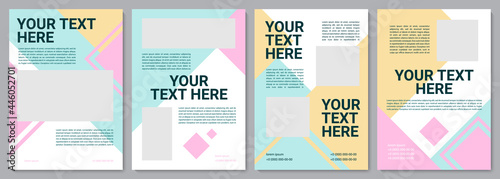 Kindergarten service brochure template. Flyer, booklet, leaflet print, cover design with copy space. Your text here. Vector layouts for magazines, annual reports, advertising posters