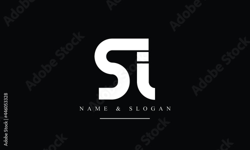 SI, IS, S, I abstract letters logo monogram