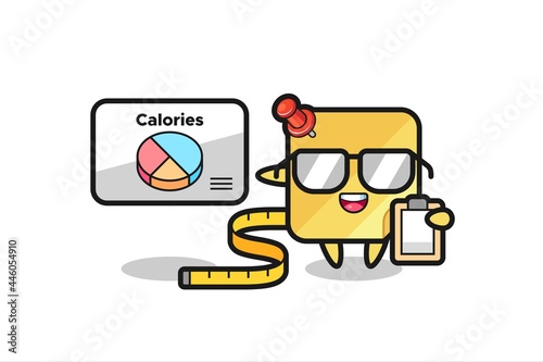 Illustration of sticky note mascot as a dietitian