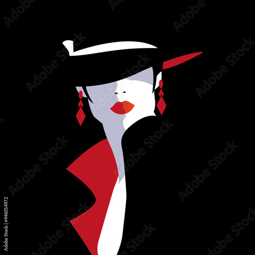 Fashion illustration of woman in style pop art.