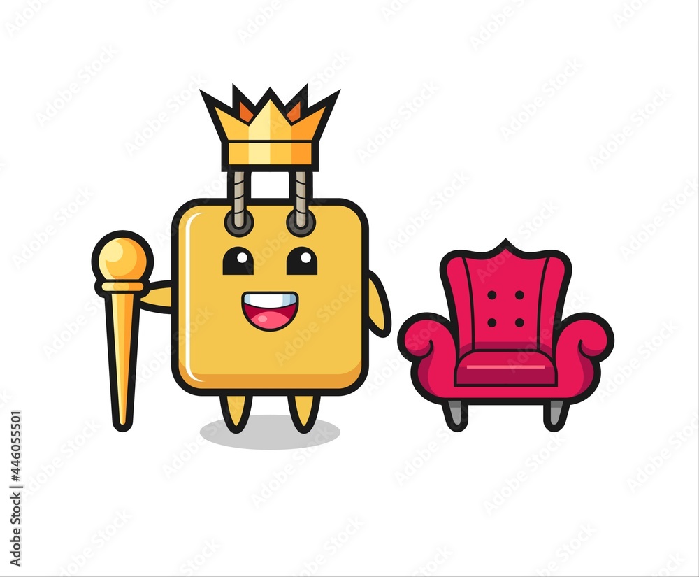 Mascot cartoon of shopping bag as a king Mascot cartoon of shopping bag as a king