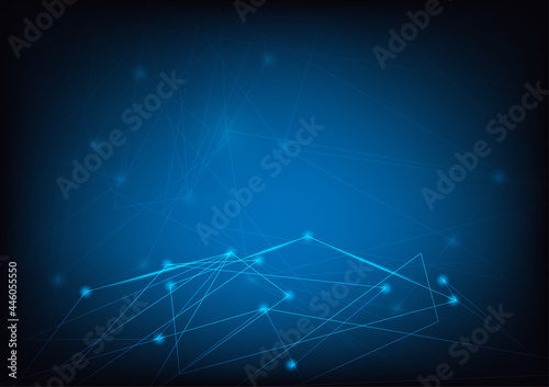 Geometric Graphic Connection Background. Lines Dots Vector Illustration. Futuristic Digital Network Concept.