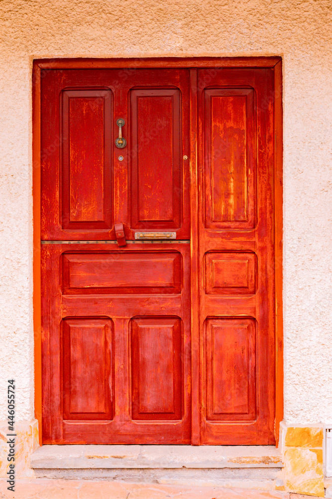 Vintage wooden red door