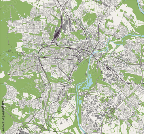 map of the city of of Kassel, Germany