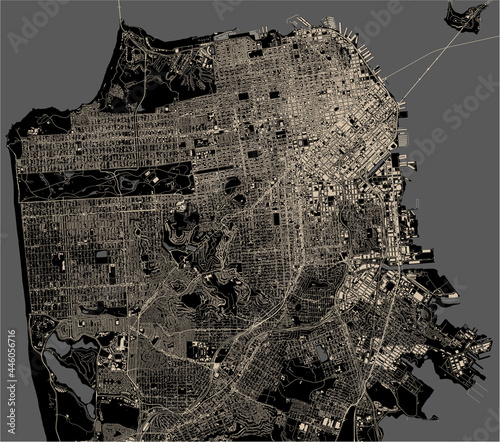 map of the city of San Francisco, USA