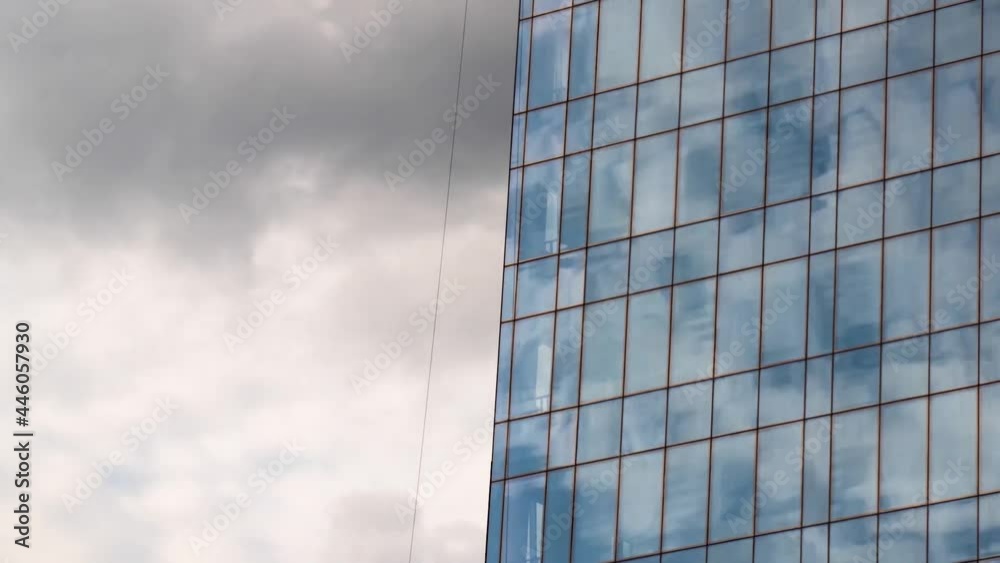 Novosibirsk, time lapse, the reflection of clouds in windows Novosibirsk, time lapse, the reflection of clouds in windows