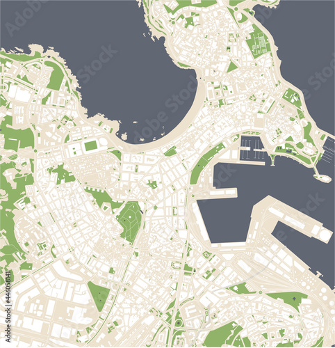 map of the city of A Coruna, Spain