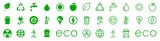 Set of ecologe, nature green icon in different style