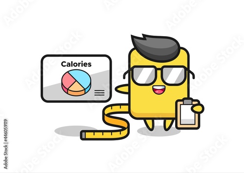 Illustration of yellow card mascot as a dietitian