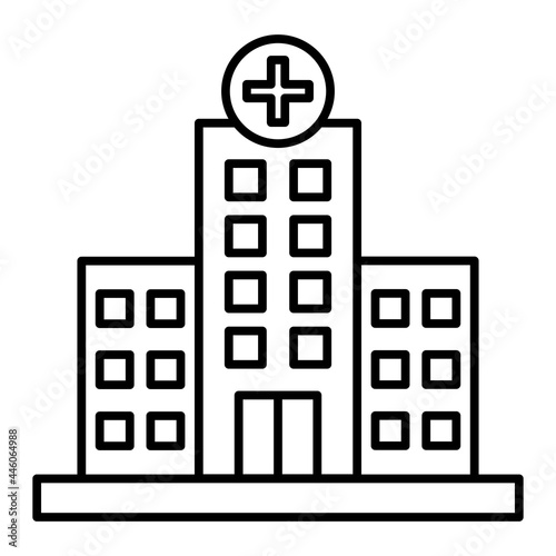 Vector Hospital Outline Icon Design