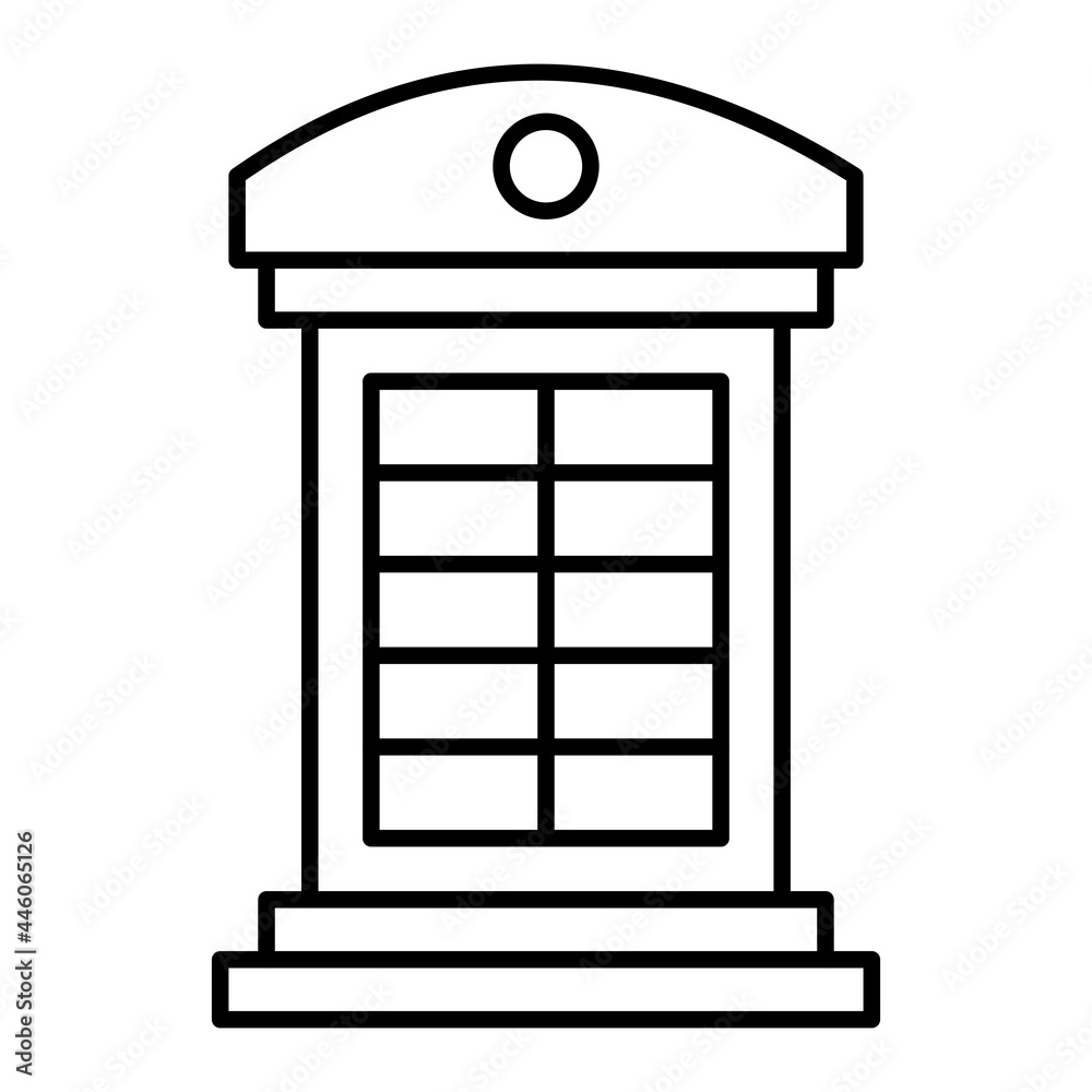 Obraz premium Vector Phone Booth Outline Icon Design