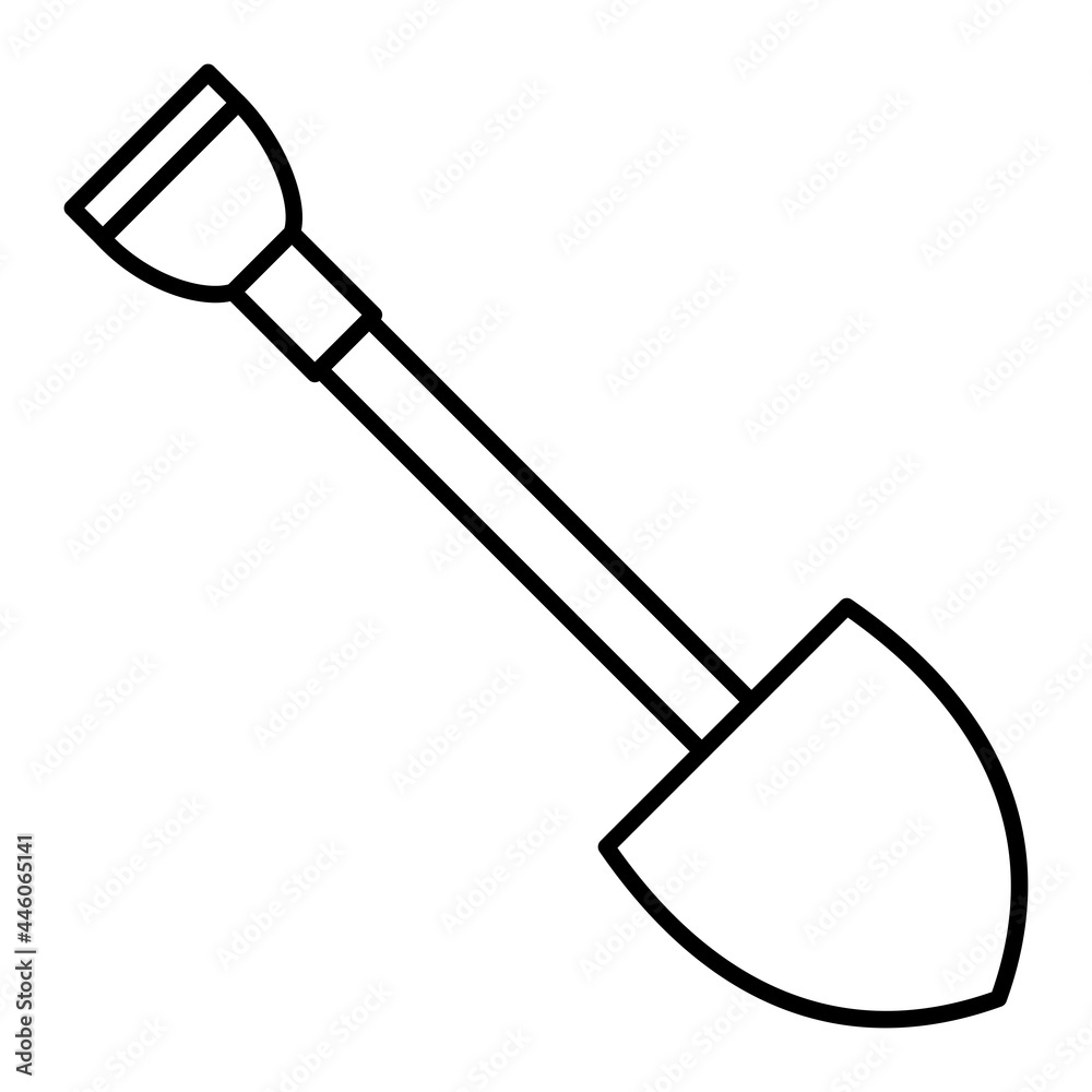Vector Shovel Outline Icon Design