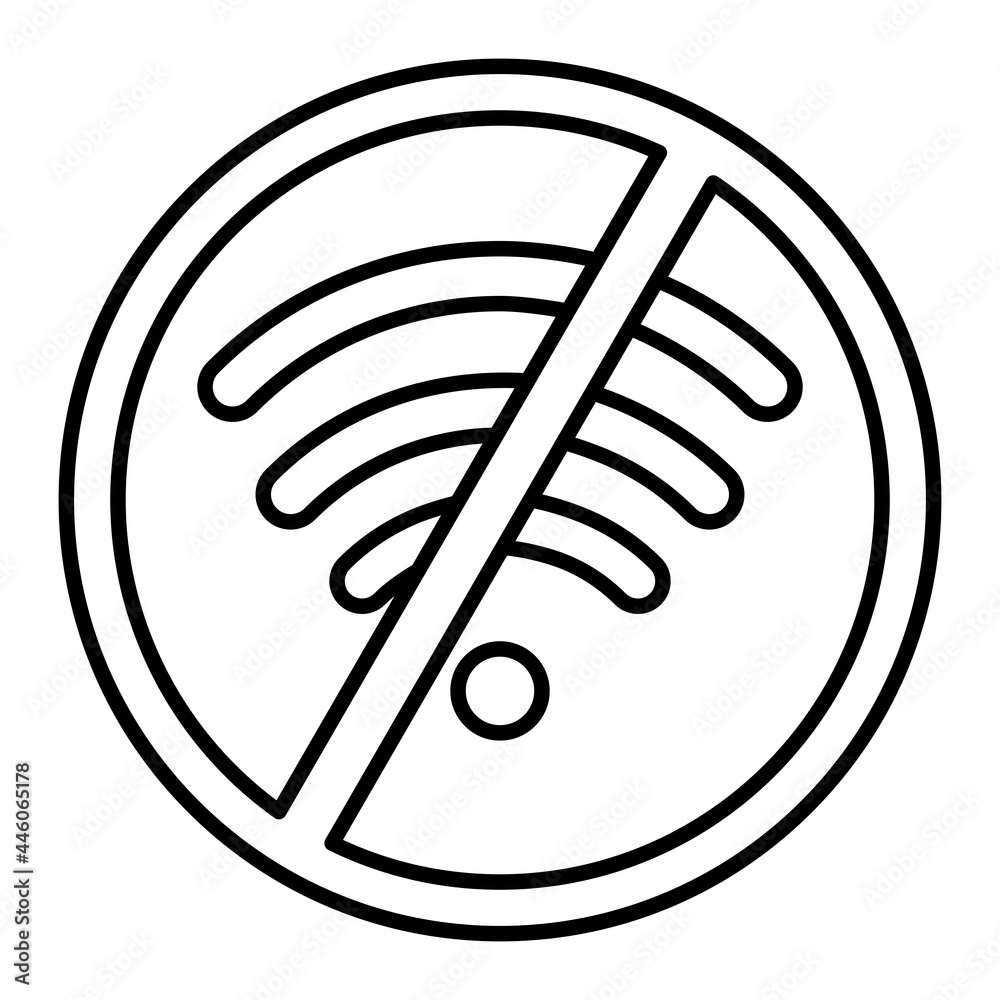 Vector No Internet Outline Icon Design Vector No Internet Outline Icon Design