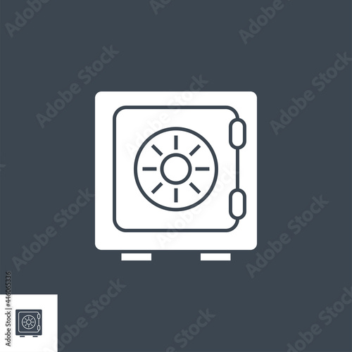 Safe related vector glyph icon. Isolated on black background. Vector illustration.