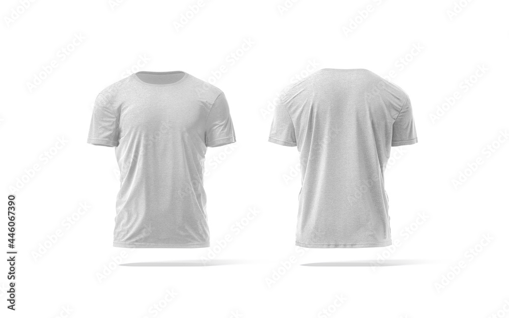 Blank melange wrinkled t-shirt mockup, front and back view Illustration  Stock | Adobe Stock