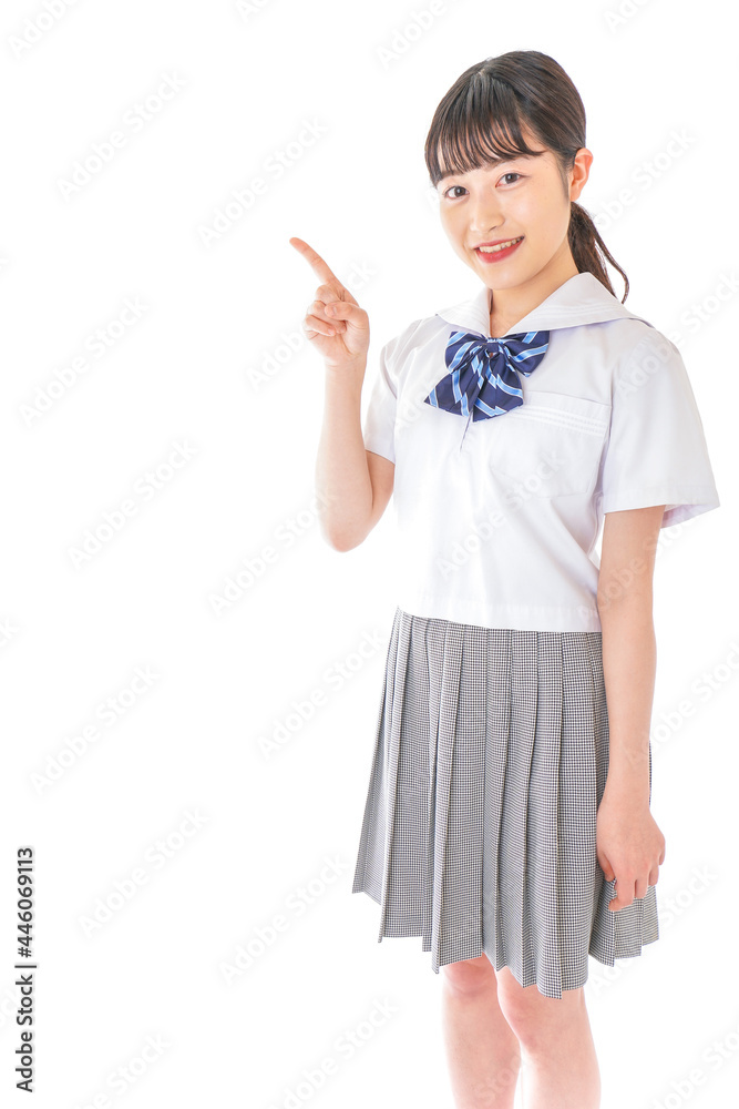 ポイントを指差す学生