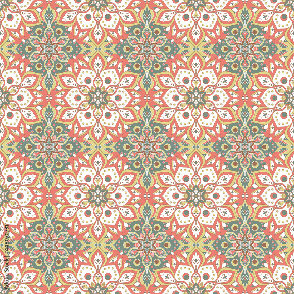 Floral Mandala Seamless Pattern_2