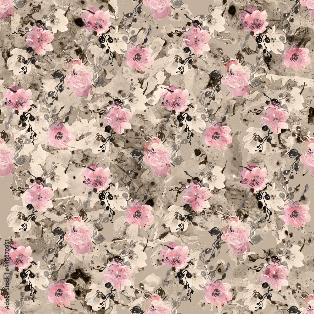 Abstract stylish floral seamless pattern. Plain background. Beautiful print for decoration of textiles and design. Abstract stylish floral seamless pattern. Plain background. Beautiful print for decoration of textiles and design.