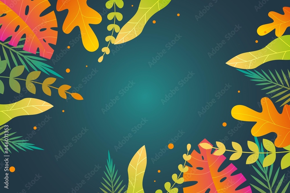 Gradient Tropical Leaves Background_10